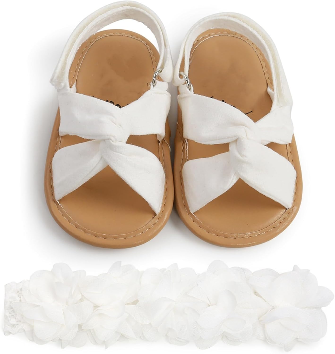 61BjMlhS9LL._AC_SL1500_.jpg Baby Girls Sandals Summer Cotton Sandals and Walking Shoes Open Toe Sandals - Image 1