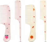 MEGAVOW 4 Pcs Girls Boys Hair Brush and Comb Set, Cute Styling Childrens Comb Hairbrushes Hairdressing Rat Tail Brush for Toddler Child's Hair