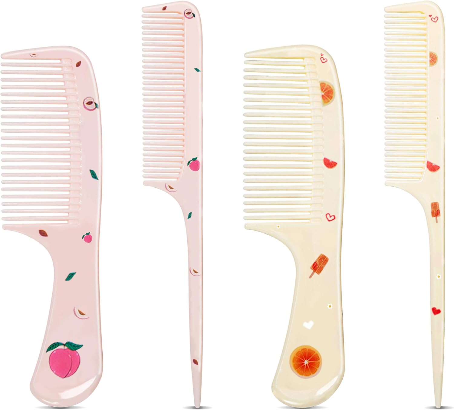 61C0VdkxenL._AC_SL1500_.jpg MEGAVOW 4 Pcs Girls Boys Hair Brush and Comb Set, Cute Styling Childrens Comb Hairbrushes Hairdressing Rat Tail Brush for Toddler Child's Hair - Image 1