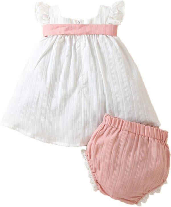 Agoky Baby Girl Summer Dress Toddler Sleeveless Princess Bowknot Sundress with Bloomers Shorts - Image 2