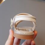 Girls Sandals Toddler Little Girls Sandals with Pearls Flower Summer Breathable Leather Shoes - Image 6