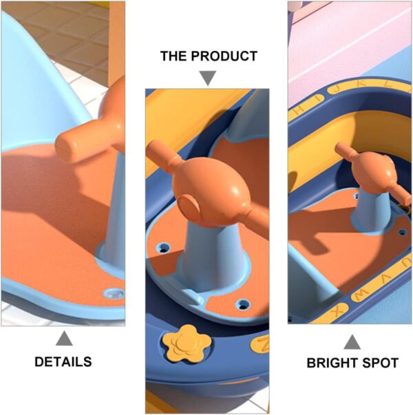Kisangel Baby Bathtub Seat Baby Bathtub for Newborn Lightweight and Easy to Store Silent Blue Infant Shower Seat Backrest Support - Image 5