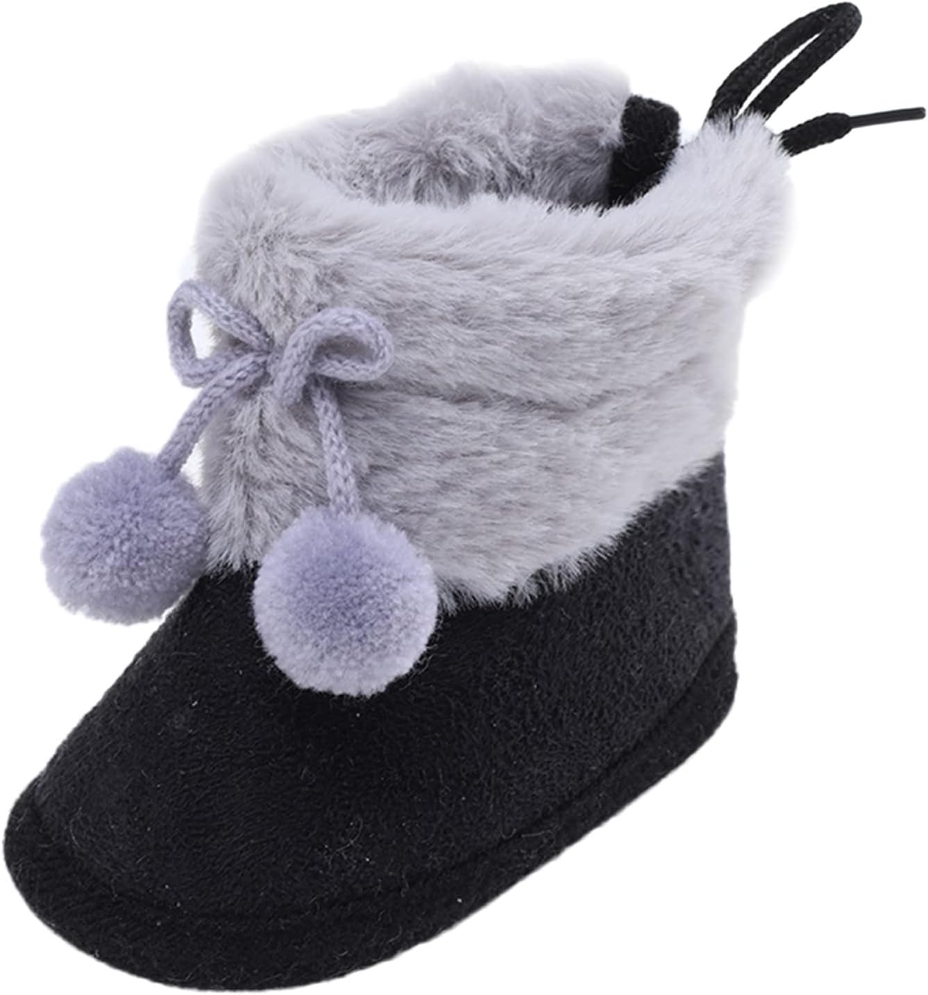 61CUozZN9L._AC_SL1500_.jpg Anti-Slip Loafer Flat Girls Plush Snow Warming Shoes Baby Soft Boots Infant Baby Shoes Toddler Shoes 6 - Image 1