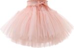 Happy Cherry Girl's Tutu Skirts Toddler Ruffle Layered Tulle Skirt Princess Tutu Pettiskirt Party Dance Bubble Mini Skirt 12 Months - 7 Years