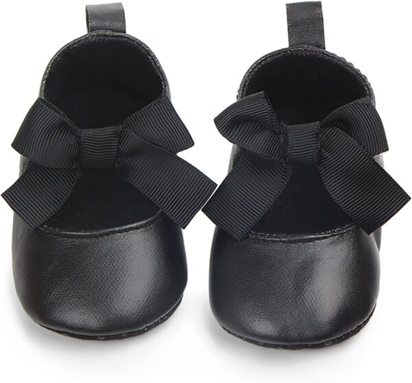 Baby Girls First Walking Shoes with Bowknot Soft Sole Newborn Loafers Autumn Round Head Leatherwear Flat Shoes Anti-Slip Princess Wedding Dress Mary Jane Shoes Infant Toddler Shoes - Image 5