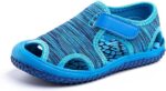 Hitmars Boys Sandals Open Toe Girls Sandals Sports Summer Kids Trekking Shoes Breathable Beach Pool Camouflage Knit Blue Pink Purple Size 4-12 UK Child