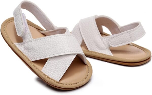 Kids Leather Soft Sandals Flat Water Wide Shoes With Adjusted Strap Baby Boys Girls Barefoot Summer Casual Walking Shoes - Image 2