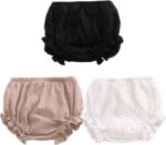 Newborn Baby Girls Boys Pants,3Pcs Shorts Set,Cotton Linen Blend Cute Floral Bloomers,Cute Floral Triangle Baby Girl Bloomers for Toddler Girls
