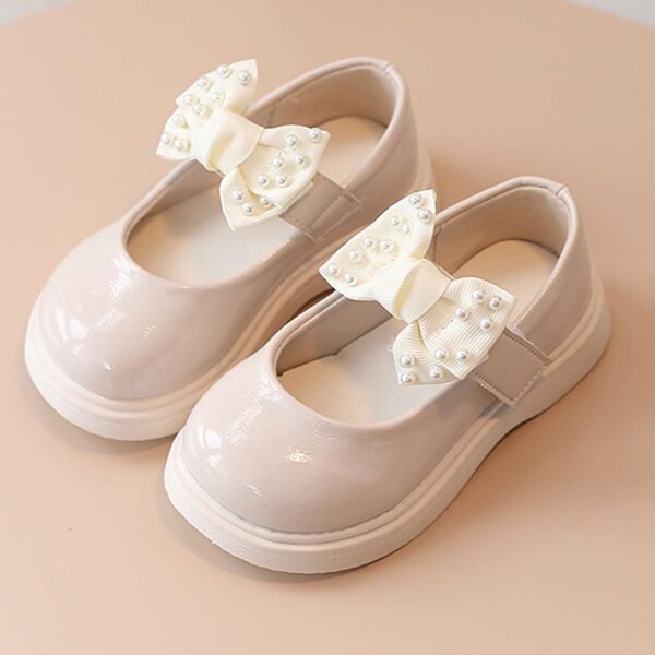 ROLAQDK Wedge Sandals for Girls Size 13 Girls Sandals Children Shoes Pearl Bow Tie Princess Shoes Dance Shoes Toddler Shoes for Girls Toddler Girl Size 5 Shoes Girls Running Shoes Size 4 - Image 3