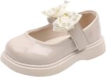 ROLAQDK Wedge Sandals for Girls Size 13 Girls Sandals Children Shoes Pearl Bow Tie Princess Shoes Dance Shoes Toddler Shoes for Girls Toddler Girl Size 5 Shoes Girls Running Shoes Size 4