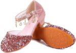 Lanivic Girls Princess Shoes Sequins Sweet Bows High Heels Wedding Party Dress Shoes Dance Bright Diamond Cosplay Christmas Festival Shoes Pink Blue Purple Gold Silver - Image 7