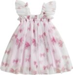 BYUSBAYA Toddler Girls Valentines Tutu Dress Sleeveless Heart Print Layered Ruffles Tulle Cake Dress Wedding Ball Gown Dress