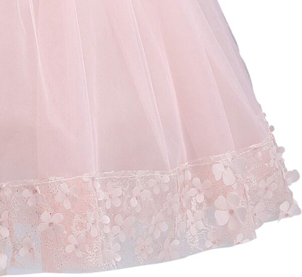 Discoball Girls Princess Dress,Tulle Bow Lace Embroidery Flower Girl Dress,Birthday Party Wedding Bridesmaid First Communion Girls' Dresses for 1-10 Years - Image 6