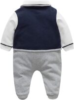 FamukaBaby Boys Romper One-Piece Suit Gentleman Jumpsuit Bow Tie Cotton Formal Outfits - Image 2