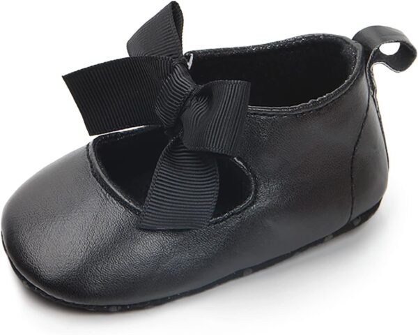 Baby Girls First Walking Shoes with Bowknot Soft Sole Newborn Loafers Autumn Round Head Leatherwear Flat Shoes Anti-Slip Princess Wedding Dress Mary Jane Shoes Infant Toddler Shoes - Image 4