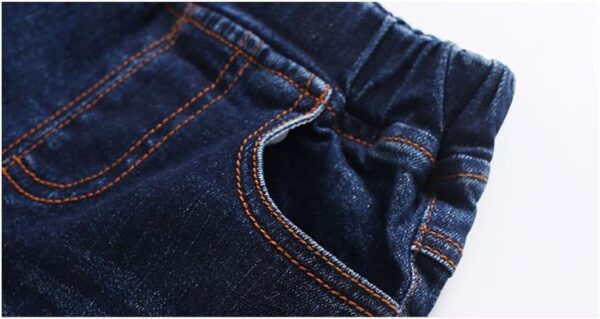 KIDSCOOL SPACE Baby Girl Boy Jeans,Little Kid Elastic Waist Ripped Denim Pants - Image 3