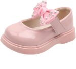 ROLAQDK Closed Toe Sandals for Girls Toddler Girl Size 5 Shoes Girls Sandals Children Shoes Pearl Bow Tie Princess Shoes Dance Shoes Size 2 Girls Running Shoes Girls Easter Sandals