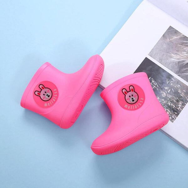 Toddler Soft Sole Rubber Rain Boots Baby Boys Girls 𝗪aterproof Lightweight Cozy Rain Shoes Booties Outdoor Flat Shoes Baby Girl Winter Boots Size 4 Baby Snow Boots 12 Months (Pink, 4-5 Years) - Image 2