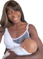 Maya Lux Comfort Bra - Pregnancy, Breastfeeding Bra with Reminder Clasp - Seamless Design - with Original BabyFocus Print - Use with Foam Pads or Breast Pads