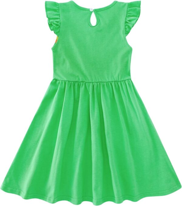 Little Girls Dresses Rainbow Long Sleeve/Sleeveless Dress Girls Cotton Pocket T-Shirt Dress Kids Winter/Summer Stripe Dress with Unicorn Flowers Print 3-8 Years - Image 7