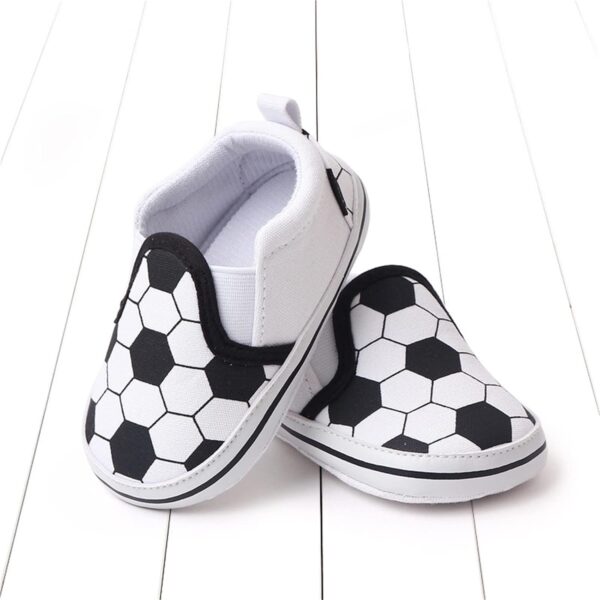 Trainers Baby 19 Spring and Summer Kids Baby Toddler Shoes Boys and Girls Casual Shoes Flat Base Lightweight Slip On Comfortable Football Print Shoes Women Black Trainers, black, 20 EU - Image 4