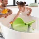 Baby Bath Seat, Nonslip Motorcycle Shaped Toddler Stool, Stable, Comfortable Bathroom Shower Chair for Babies, Secure Design for Easy Bath Time Fun and Safety, 14.57x10.71 Inches - Image 3