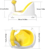Baby Bath Seat, Washable Baby Shower Seat with Suction Cup, Backrest Support, Seat Bath Seat, Washable Bath Chair for and Girls, Baby Shower Seat for Babies from 6 Months - Image 4