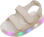 SRTUMEY Toddler Girls LED Light Up Sandal Kids Boys Flashing Sandals Summer Outdoor Unisex Child Sport Sandals Athletic Shoes