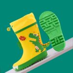 SRTUMEY Clearance Kids Wellies for Boys Girls Dinosaur Animal Rubber Children Shoes Botas para Lluvia Kids Rubber Rainboots - Image 2