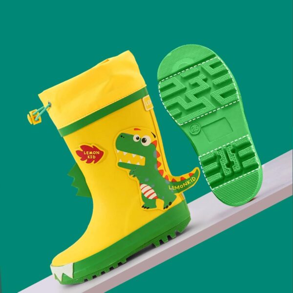 SRTUMEY Clearance Kids Wellies for Boys Girls Dinosaur Animal Rubber Children Shoes Botas para Lluvia Kids Rubber Rainboots - Image 2