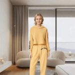 Xumplo Girl's 2 Piece Outfits Tween Girls Long Sleeve Hoodie with Pants Clothes Set Teens Brown Casual Clothing - Image 3