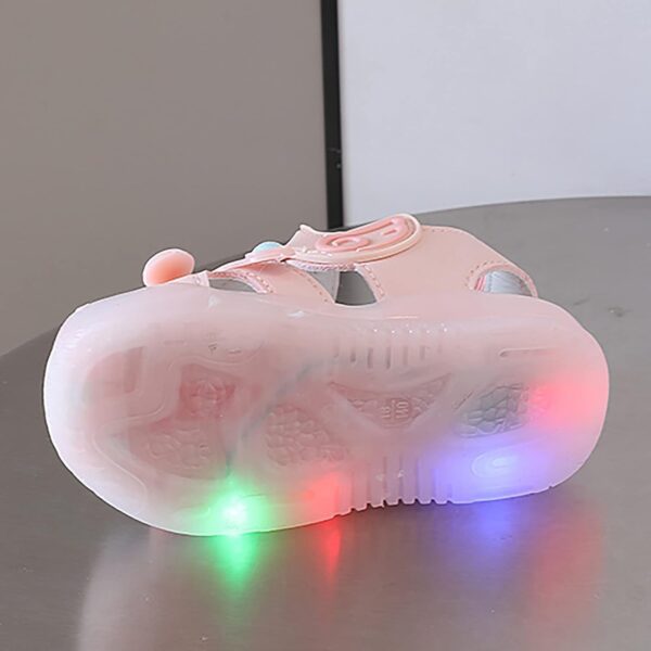 SHOBDW Boys Shoes, Toddler Kids Baby Boys Summer Shoes with Flashing Lights Sandals Cute Cartoon (5-5.5 Years, Coffee) - Image 5