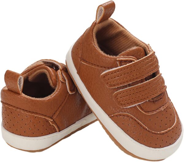Toddler PU Sneakers Infant Baby Boy Girl Prewalkers Non Slip Rubber Sole Crib Trainers First Walking Shoes Sneakers - Image 2