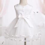 TiaoBug Baby Flower Girls Dress Princess Birthday Party Wedding Bridesmaid Dresses Christening Gowns Bloomers - Image 3