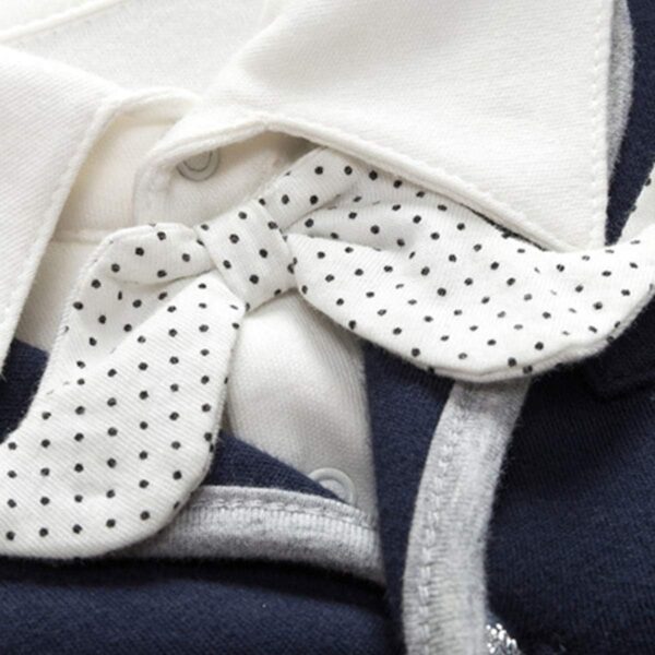 FamukaBaby Boys Romper One-Piece Suit Gentleman Jumpsuit Bow Tie Cotton Formal Outfits - Image 4