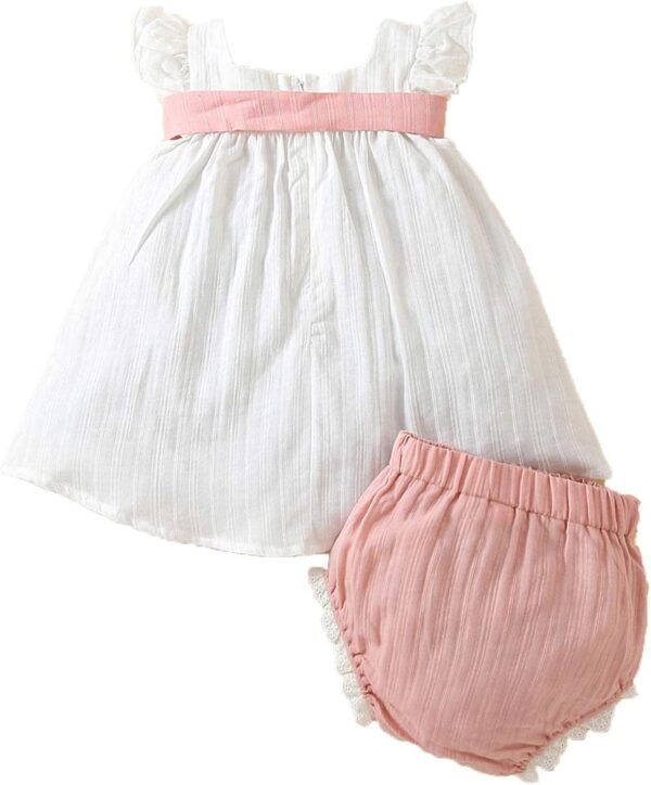 Oyolan Infant Baby Girls Sleeveless Cotton Dress with Panty Bloomers Summer Birthday Party Outfits - Image 2