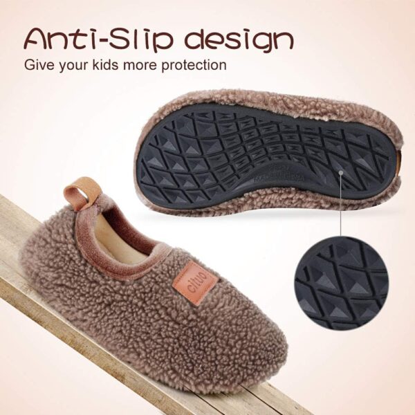 Dream Bridge Kids Sherpa Fleece Slippers with Anti-Slip Sole for Boys Girls - Image 5