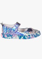 Princess Mermaid 3D Embroidered Hologram Girls Babet Sneakers - Image 4