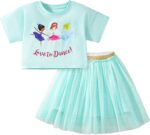 Toddler Girls Summer Short Outfits Clothes Set Kids Unicorn Bunny Animal Print Short Sleeve Cotton T-Shirt Dresses Tops and Shorts 2 Piece Crewneck Sleeveless Clothing Set Age 1-7 Years Old