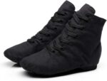 Kids Jazz Boots Split Sole Girls Dance Shoes with Laces Canvas Solid Color Slip On Boys Trainers High Top Soft Sole Breathable Ballet Dancing Sneakers - Image 4