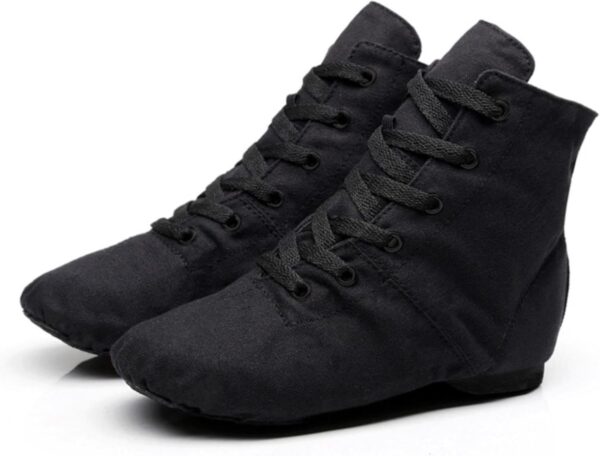 Kids Jazz Boots Split Sole Girls Dance Shoes with Laces Canvas Solid Color Slip On Boys Trainers High Top Soft Sole Breathable Ballet Dancing Sneakers - Image 4