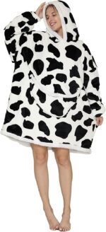 Shamdon Home Collection Oversized Blanket Hoodie,Sherpa FLeece Wearable Blanket Hoodie for Women Men,Soft and Warm Hooded Sweatshirt Adults with Giant Pocket Teenager,One Size Fits All