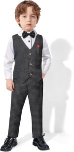 Nwada 4 Piece Boy Suits Boys Wedding Suit Page Boy Party Prom Formal Tuxedo Suits 3-4 Years