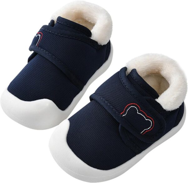 Clearance UK Baby Toddlers Winter Warm First Walking Shoes 1-3Y Boys Girls Casual Sneakers Cosy Fleece Lined Antislip Sole Lightweight Toddler Shoes - Image 5