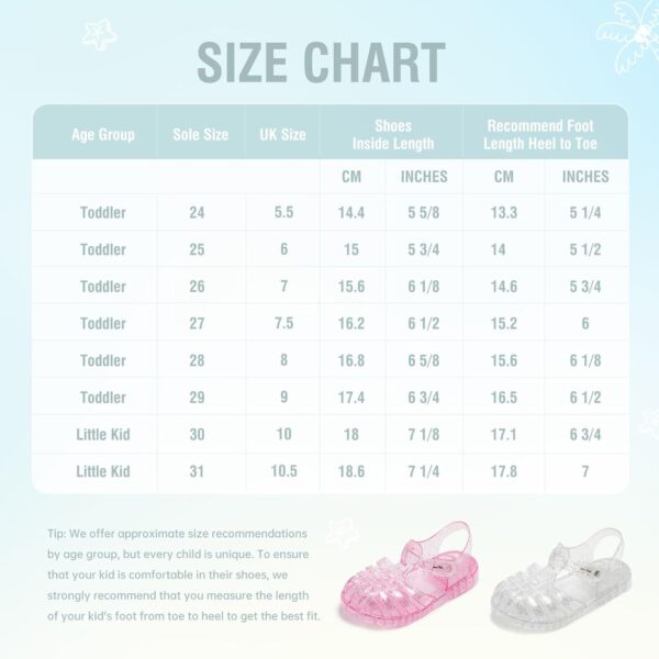 CENCIRILY Toddler Girls Jelly Sandals Soft Rubber Sole Closed Toe Glitter Sparkle Summer Beach Holiday Princess Dress Up Shoes - Image 6