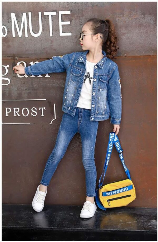 Peacolate 2-11Years Spring And Autumn Girls Denim Jacket Kid'S Jacket Top - Image 2