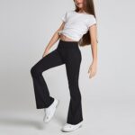 HZHSGLY Girls Flared Leggings,Kids Athletic Leggings,High Waisted Dance Yoga Pants for Ages 5-14 - Image 4