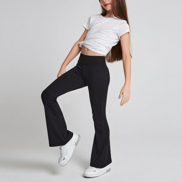 HZHSGLY Girls Flared Leggings,Kids Athletic Leggings,High Waisted Dance Yoga Pants for Ages 5-14 - Image 4