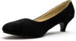 Ladies Womens Low Kitten Heel Work Court Evening Girls Shoes Pumps UK Big Sizes