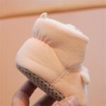 Baby Boys Girls Cozy Fleece Boots Non Slip Socks Fleece 𝐂artoon Booties Toddler Newborn Warm First Walking Shoes Winter Boots for Toddler Boys Size 4 Boots with F𝘂r for Girls Size 4 - Image 4